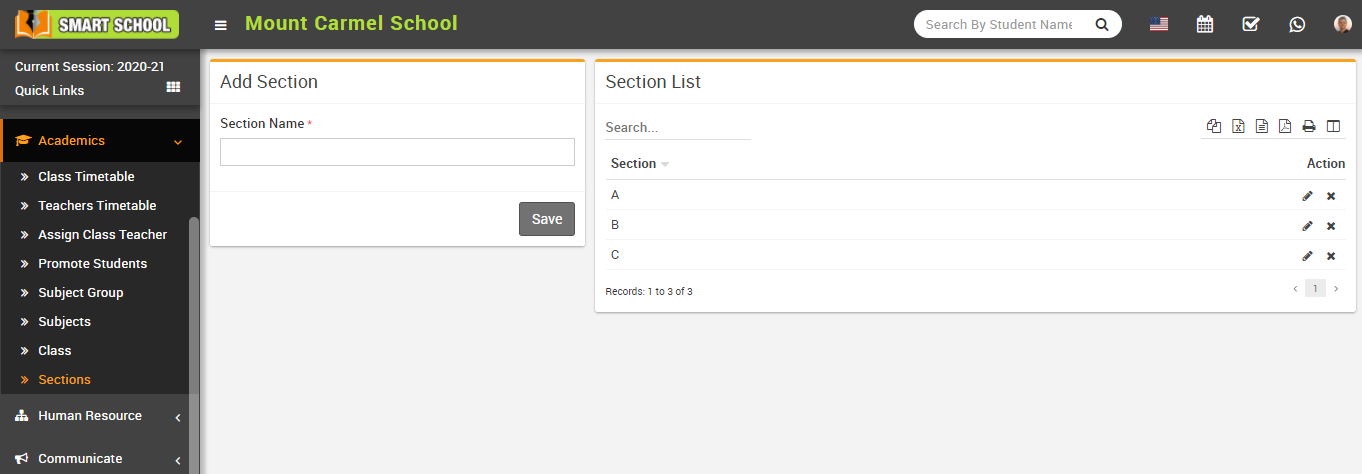 Add section image